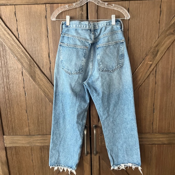Agolde 90's Crop High Rise Straight Medium Wash Denim Jeans Size 27 - Picture 3 of 8